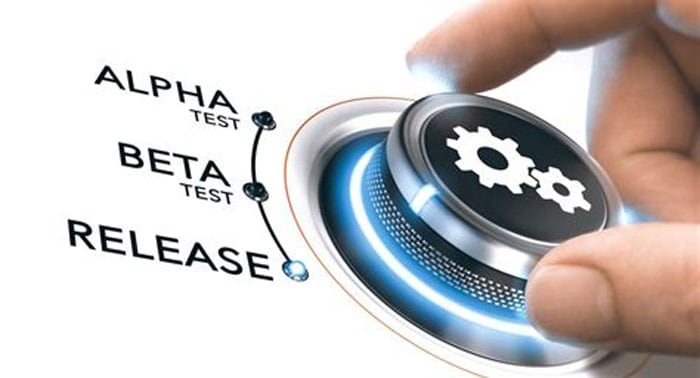 Alpha Test, Beta Test, Release graphic