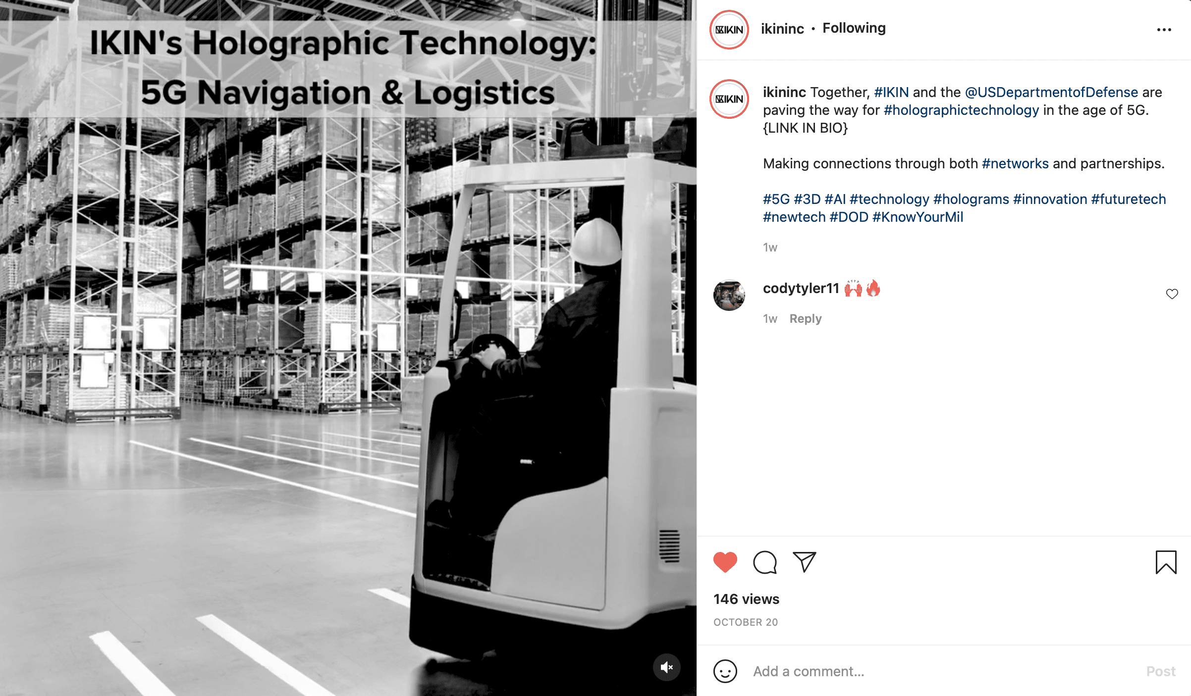 IKIN and US Department of Defense on Instagram