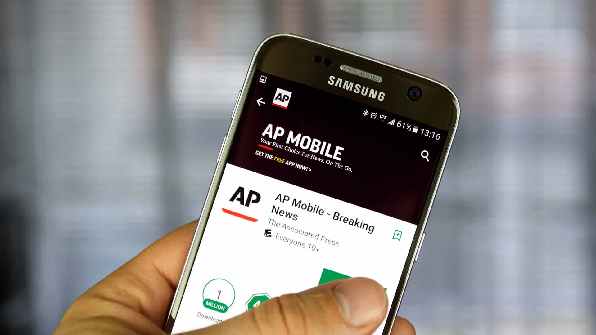 AP Mobile app on a smartphone display