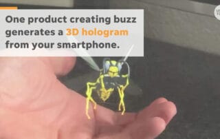 IKIN RYZ holographic wasp with human hand cradled underneath