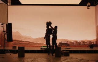 Mars movie set showcasing holographic technology
