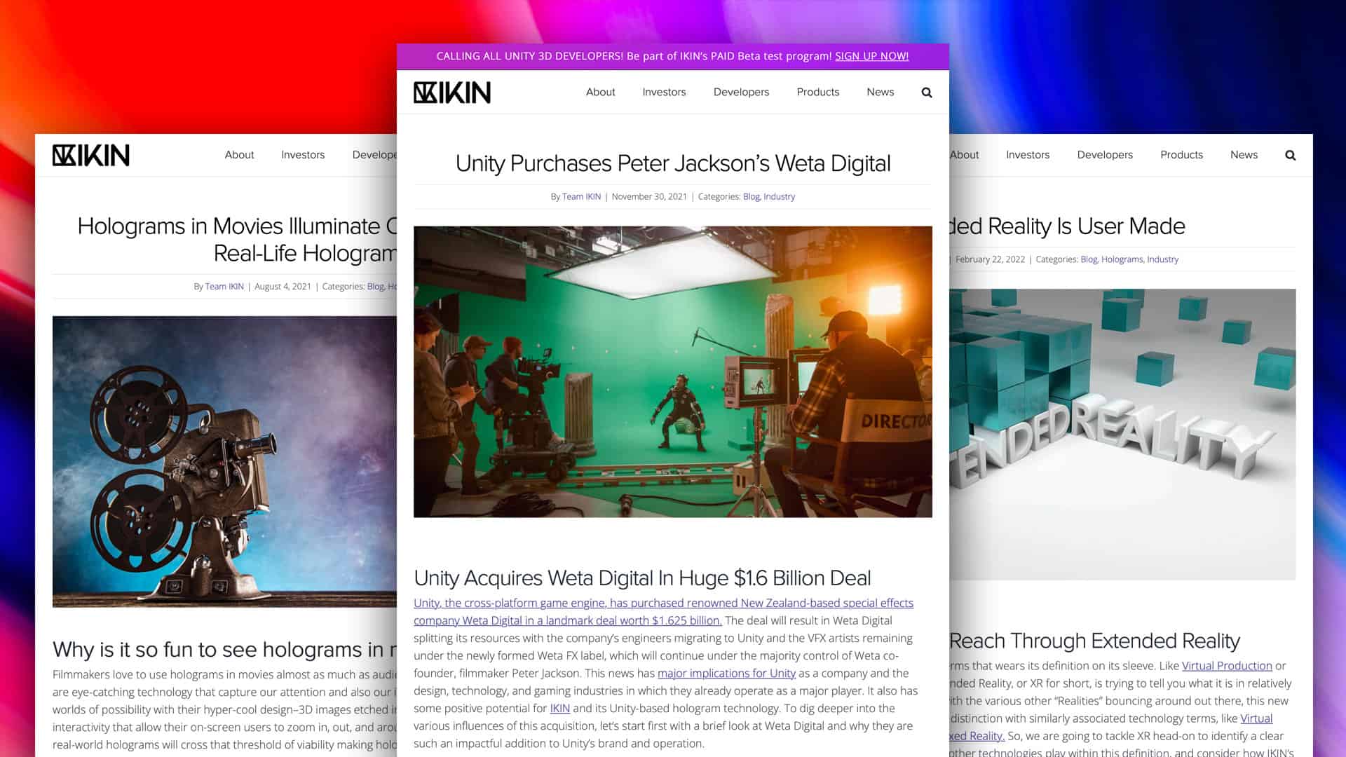 Screenshots of recent IKIN Blog posts, articles