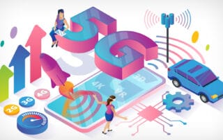 Colorful illustration of mobile 5G technology, IKIN